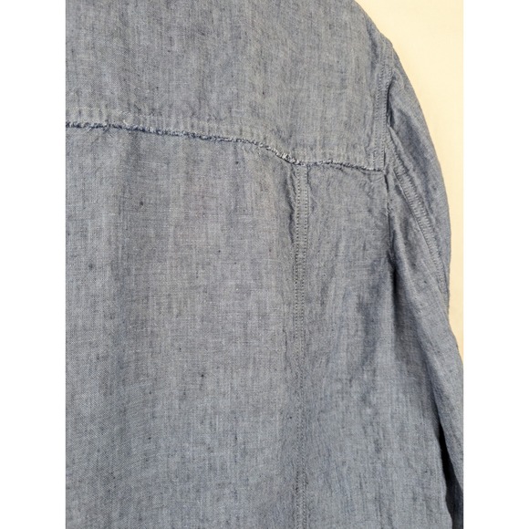 Charter Club 100% Linen Denim Style Jacket Blue XL Button Lagenlook Coastal - Picture 7 of 10